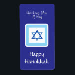 HANUKKAH message Blue rectangle<br><div class="desc">customise your Holiday Season message.
 I love painting and design! I hope you enjoy my artwork.</div>