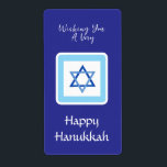HANUKKAH message Blue rectangle<br><div class="desc">customise your Holiday Season message.
 I love painting and design! I hope you enjoy my artwork.</div>