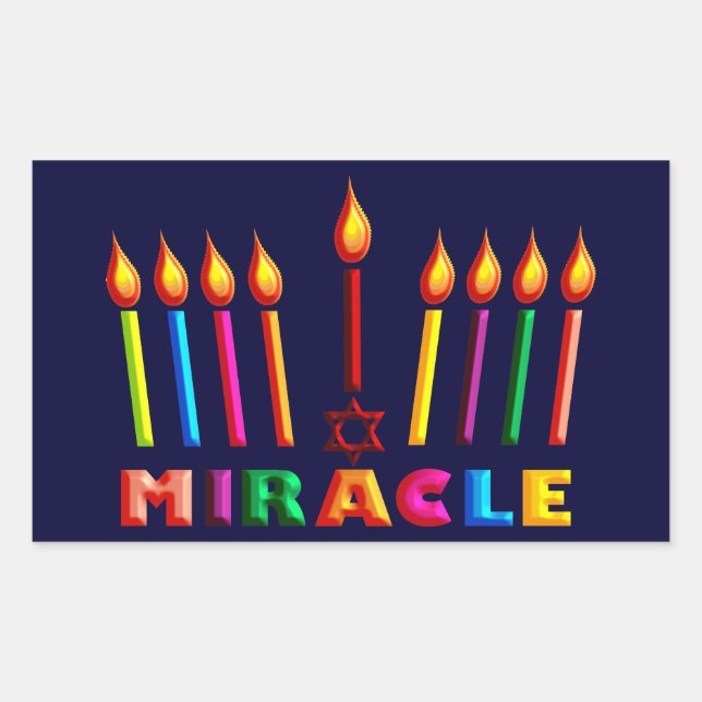 Hanukkah Miracle Rectangular Sticker (Front)