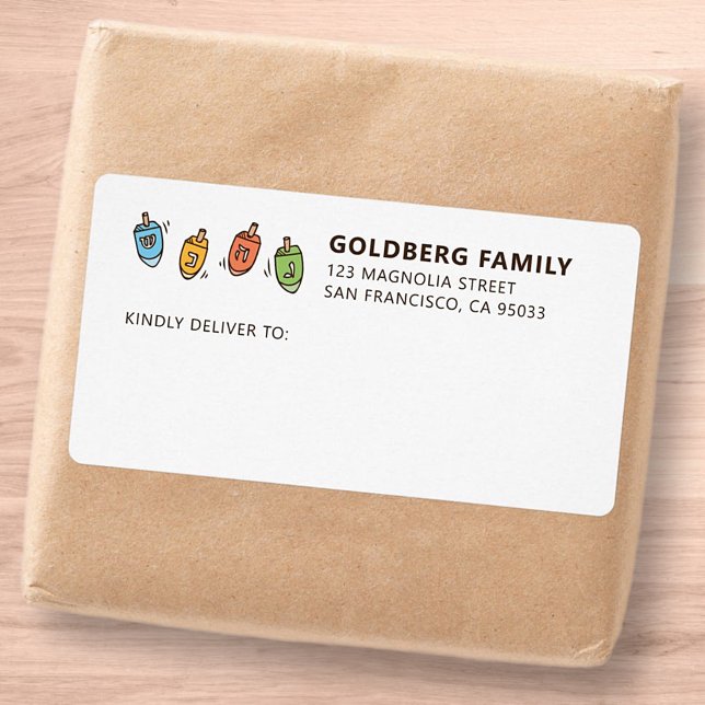 Hanukkah Modern Simple Dreidel Shipping Address (Creator Uploaded)