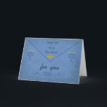 Hanukkah Money Envelope | Chanukah Monetary Gift Holiday Card<br><div class="desc">This elegant blue card with textured look resembles an envelope, designed for the presentation of Hanukkah "gelt" (money). Two small menorahs and the words in Hebrew letters for "Hanukkah gelt" contribute to the decorative appearance, perfect for giving currency, checks, and vouchers. The inside is easily edited to suit your preference....</div>