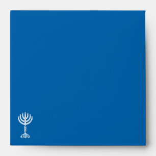 Hanukkah Motif blue Square Invitation Envelope