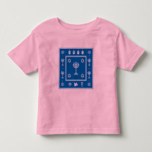 Hanukkah Motif blue Toddler Long Sleeve Tshirt