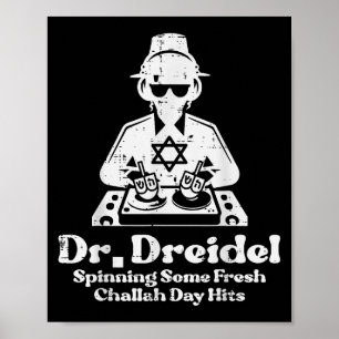 Hanukkah Mr Dreidel Dj Funny Chanukkah Jewish Men Poster