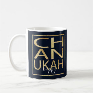Hanukkah Mug "Chanukah Happy Gold"