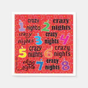 Hanukkah Napkin Personalise "8 Crazy Nights/Red