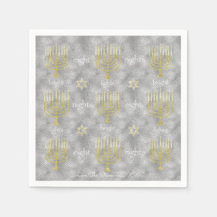 Hanukkah Napkin Personalise "Elegant Menorahs"