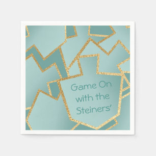 Hanukkah Napkin Personalise New Elegant Turquoise