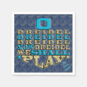 Hanukkah Napkins Personalise "Dreidel Play"