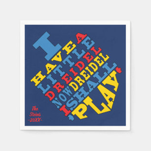Hanukkah Napkins Personalise "Dreidel Spin"