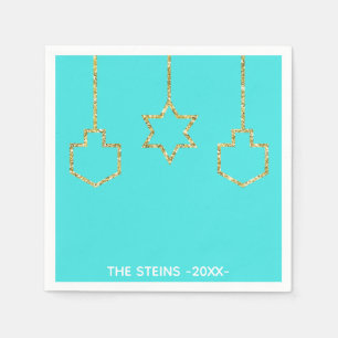 Hanukkah Napkins Personalise "Golden Charms"