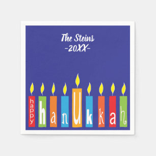 Hanukkah Napkins Personalise "Hanukkah Candles"