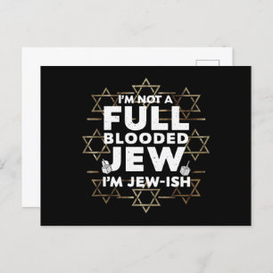 Hanukkah Not Full Blooded Jew Jewish Chanukah Postcard