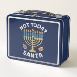 Hanukkah Not Today Santa Jewish Chanukah  Metal Lunch Box<br><div class="desc">Hanukkah Not Today Santa Jewish Chanukah</div>