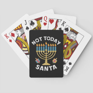 Hanukkah Not Today Santa Jewish Chanukah Playing Cards
