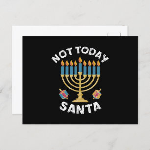 Hanukkah Not Today Santa Jewish Chanukah  Postcard