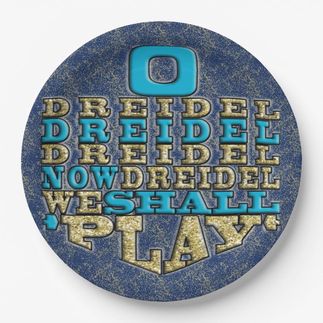 Hanukkah ODreidel Paper Plate (Front)