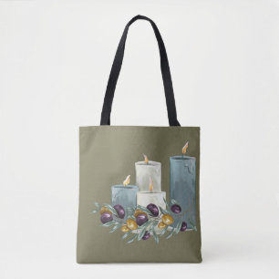 Hanukkah Olives and Candles Tote Bag