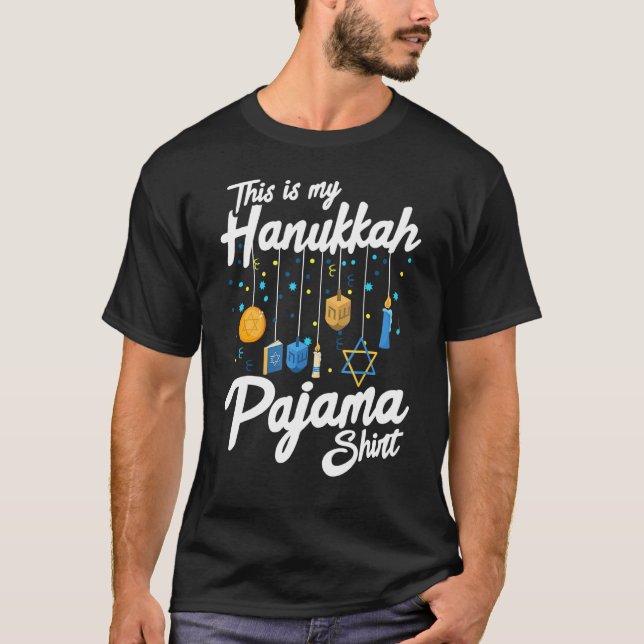 Hanukkah Pajama Dreidel Toy Boys Girls Jewish Chri T-Shirt (Front)