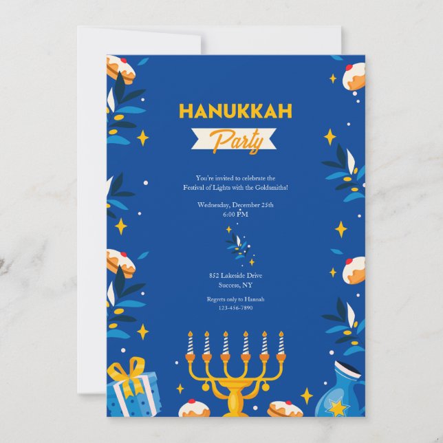 Hanukkah Party Invitations (Front)