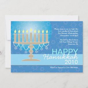 Hanukkah Party Invitations with Menorah