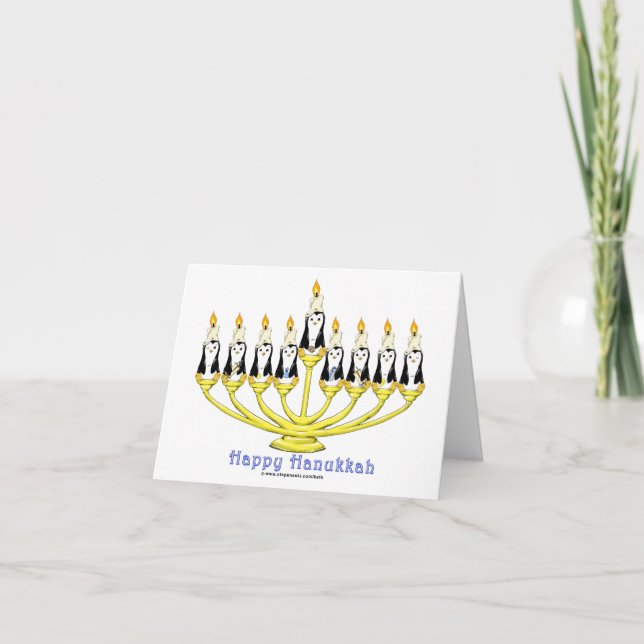 Hanukkah Penguins Holiday Card (Front)