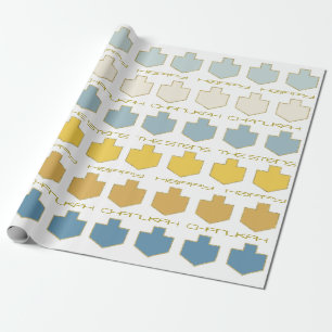 Hanukkah Personalise Giftwrap "Dreidel Palette" Wrapping Paper