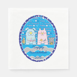 Hanukkah Pets Napkins Standard Size