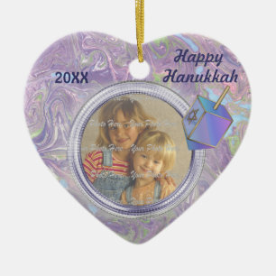 Hanukkah Photo Greetings Ceramic Tree Decoration