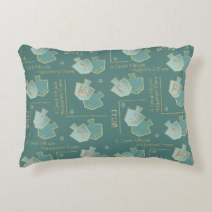 Hanukkah Pillow A Great Miracle There Turquoise