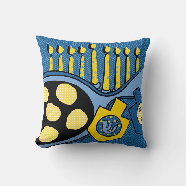 Hanukkah Pillow "LATKES AND SOUR CREAM" (Front)