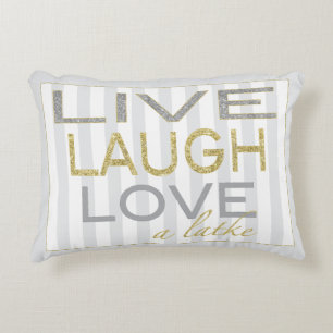 Hanukkah Pillow "Live Laugh Love a Latke"