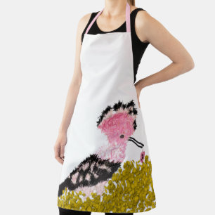 Hanukkah pink dreidel gelt and hoopoe apron