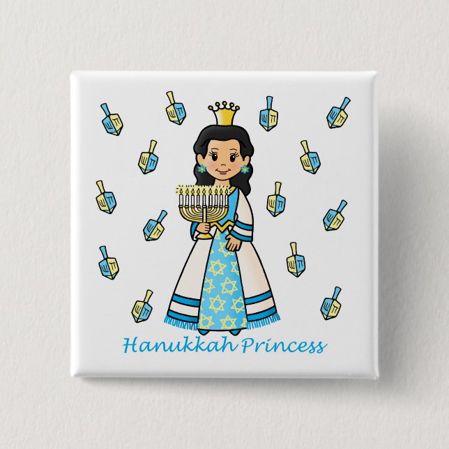 Hanukkah Princess Blank 15 Cm Square Badge (Front)