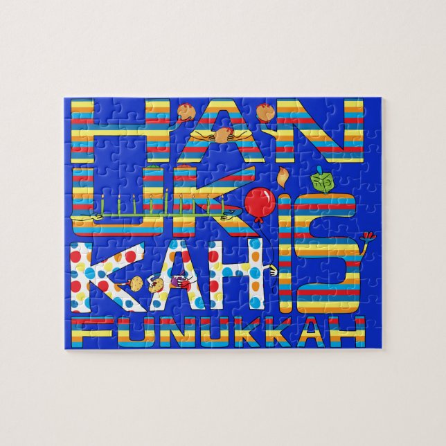 Hanukkah Puzzle for Kids/Bl "Hanukkah is Funukkah" (Horizontal)