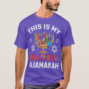 Hanukkah Pyjamas Holiday Menorah Joke Humour Funny T-Shirt