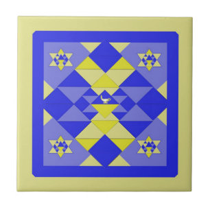 Hanukkah Quilt Ceramic Tile