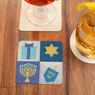 Hanukkah Quilt Coasters
