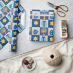 Hanukkah Quilt Wrapping Paper<br><div class="desc">A Menorah,  Star of David,  Dreidel and Gift make your presents pop with this charming wrapping paper. Coordinate your home with the entire Hanukkah Quilt Collection!</div>