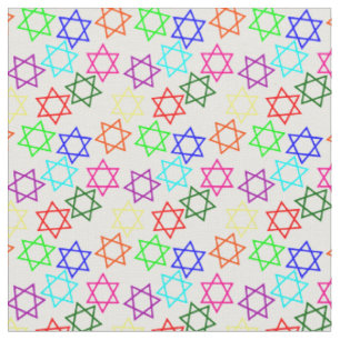 hanukkah rainbow star of david fabric