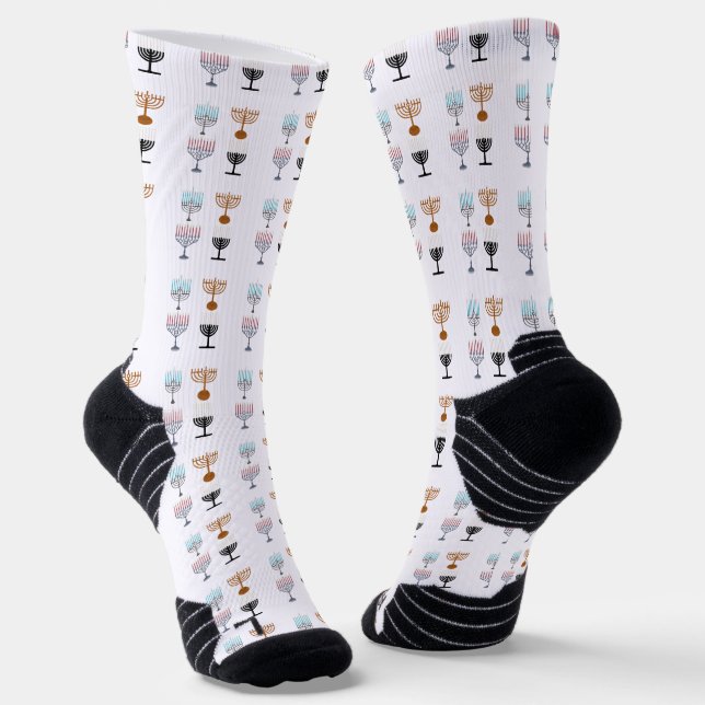 Hanukkah Religion Judaism Jew Socks (Angled)