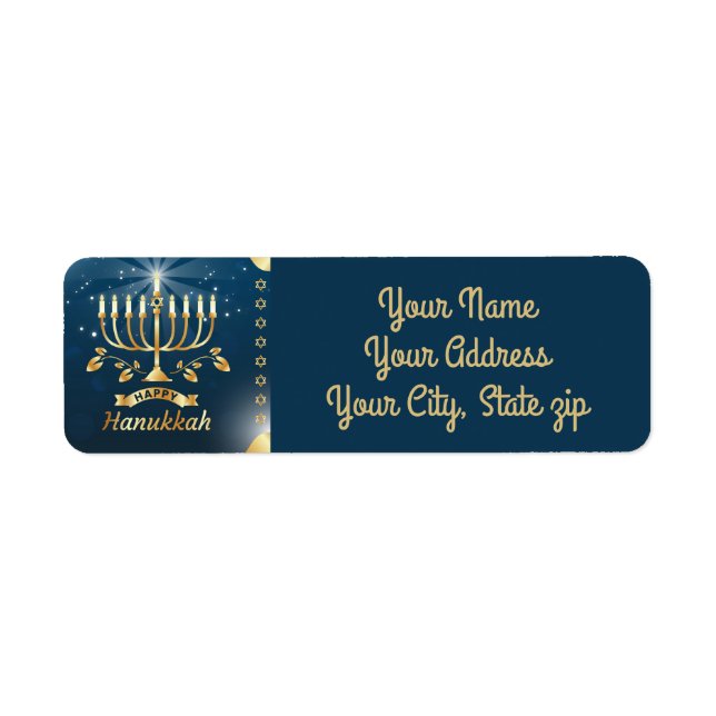 Hanukkah Return Address Label (Front)