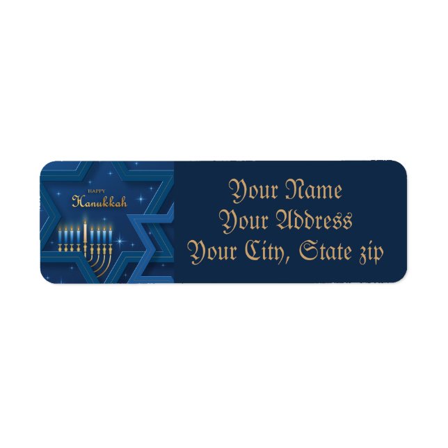 Hanukkah Return Address Label (Front)