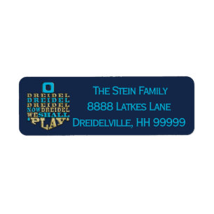 Hanukkah Return Labels "O Dreidel Dreidel Dreidel"