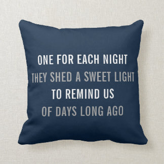 Hanukkah Reversible Throw Decor Pillow - Navy