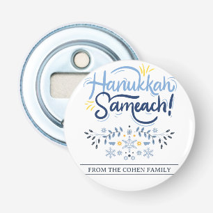 Hanukkah Sameach Simple Elegant Hanukkah family Bottle Opener