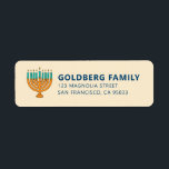 Hanukkah | Simple and Modern Candle Greeting Return Address Label<br><div class="desc">This is a simple and modern design of the Menorah or temple candlesticks.</div>