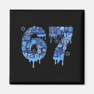 Hanukkah Six Seven 67 Meme Funny Dreidel Menorah S Magnet