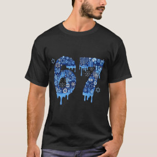 Hanukkah Six Seven 67 Meme Funny Dreidel Menorah S T-Shirt