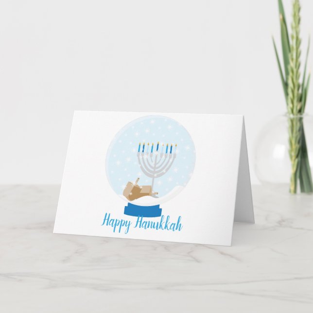 Hanukkah Snow Globe Card (Front)